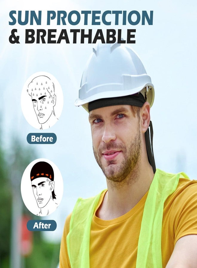 GXCROR Cooling Bandana Cap, Sweat Wicking Helmet Liners, Skull Caps, Doo Rag for Motorcycle, Bicycle, Running, Outdoor Work Black Gray - Image 2